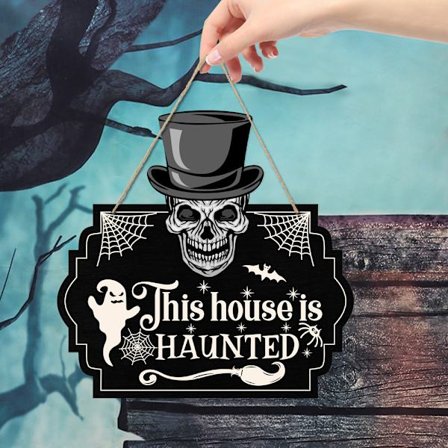 Halloween Dörr Dekorativ Skylt, Halloween 3D Trä Pumpa