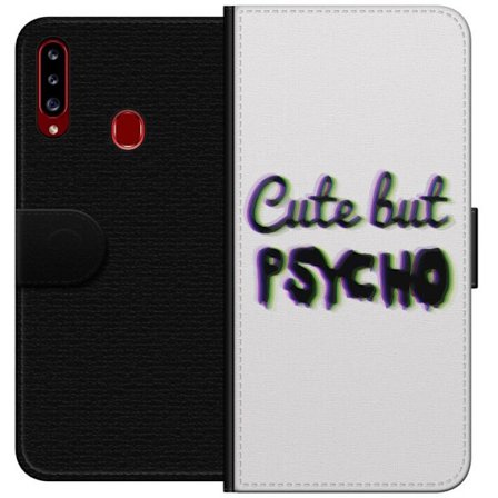 Kompatibel Tegnebogsetui til Samsung Galaxy A20s Rainbow-farvet legetøjsfigur med et glad ansigt og farverige cirkler i en legesyg studieillustration