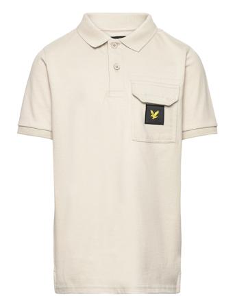 Jersey Pocket Polo T-shirts Polo Shirts Short-sleeved Polo Shirts Creme Lyle & Scott Junior*Betinget Tilbud