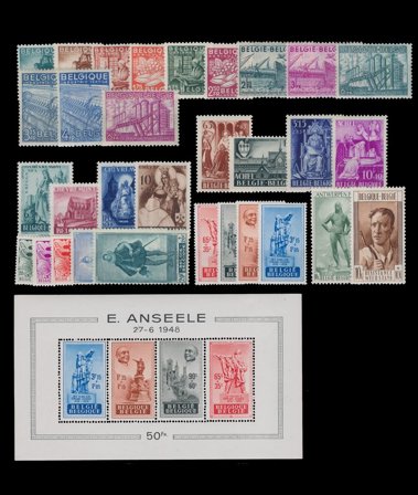 Belgien - Komplet årgang 1948 - Postfrisk