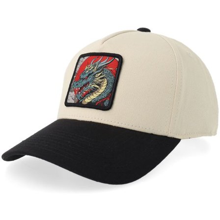 Iconic - Beige adjustable Keps - Dragon Stone/Black A-frame Adjustable @ Hatstore