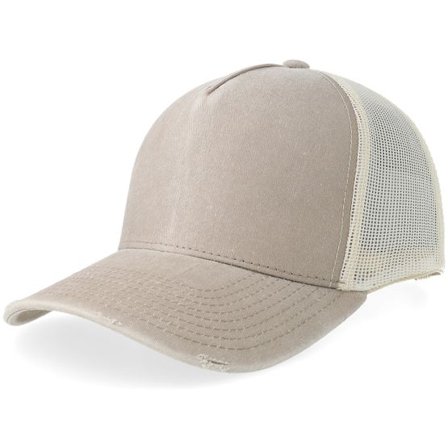Equip - Beige trucker Keps - Distressed Stone Pigment Washed A-frame Trucker @ Hatstore