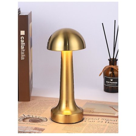Venalisa Metal Usb Rechargeable Touch Desk Lamp Retro Bar Ktv Hotel Cafe Dining Table Creative Bedside Night Light - Mushroom