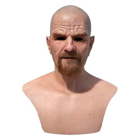 Halloween Old Man Mask Latex Cosplay Cover Masker Huvudbonader