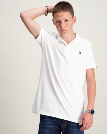 U.S. Polo Assn. DHM Pique Polo Hvit Pique Gutt - Kids Brand Store