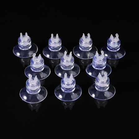 10-pak akvarie-sugekopper med ikke-aftagelig 4 mm dia-clip klar blød plastiksuger til fastgørelse af fisk til tankslange