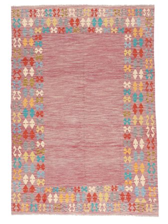 Kilim Afghan Old Style Rug Hand Woven 207X299 Red/Brown Afghanistan
