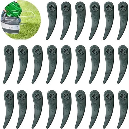 Ersättningsblad för grästrimmer, 25-pack kantklipparblad för Bosch Durablade Art 23-18 Li Art 26-18 Li grästrimmer, grönt