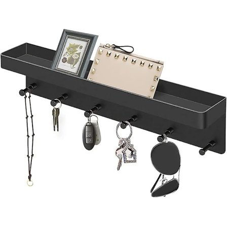 Nøkkelholder/ Veggorganisator Nøkkeltavle Svart/ Nøkkelstativ/ Krokhenger Med Heilwiy Hylle