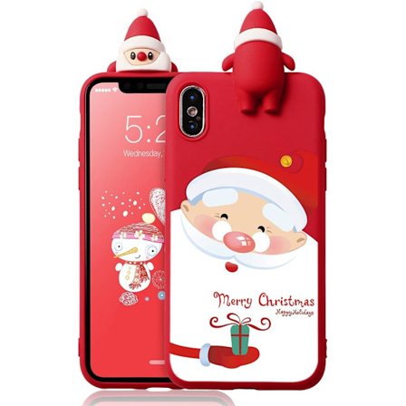 1PC Julskal för Apple iPhone 14 Pro Max 6.7" Röd Flytande Si