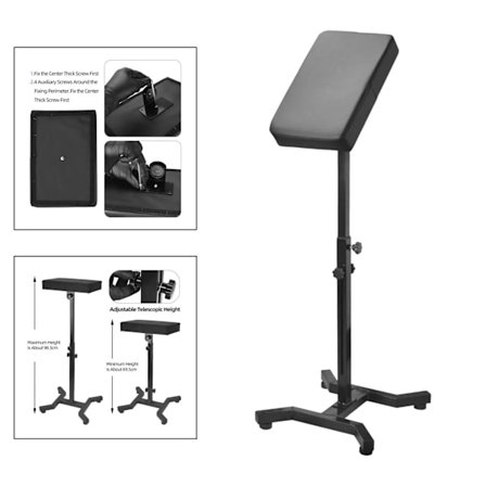 Tattoo Armlene Arm Fotstøtte Ramme Høydejusterbar Tatoveringsverktøy Armstøtte PU Lær Tatovering Armlene Stativ Studio Artist