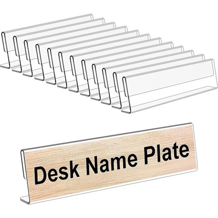 12-pakning Akryl Navneskiltholder for Skrivebord, Kontor Bedrift Skrivebordsskilt Holder Lærernavn Skilt | Skilt | Artswave - 2' X 8'_Billige Gaver