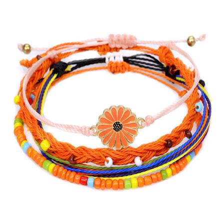 Flätade blomsterarmband för kvinnor, tonåringar, flickor och pojkar