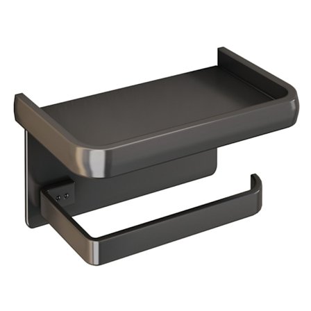 Sort med krog, toiletrulleholder, mobiltelefonrulleholder