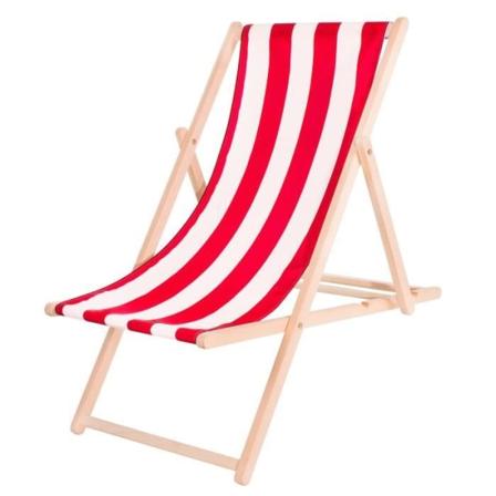 SPRINGOS sammenleggbar hagestol i tre - Rød/Hvit - 90x53x68 cm - 120 kg