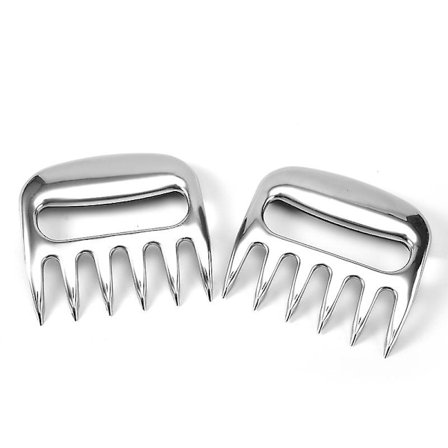 Kød Tænger - Høj Kvalitets Rustfrit Stål Grillretter - Tænger (2 stk - Sølv)