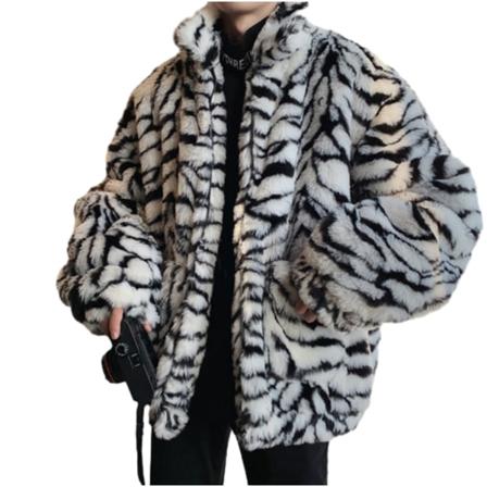 Män Vinterjackor i fuskpäls Kappa Printed Oversize Ytterkläder White XXXL