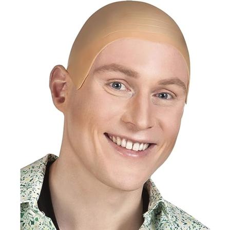 Kalju lateksipäänahka karnevaaliin, Halloweeniin ja JGA:han, karvaton peruukki asuun