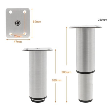 Sängbalk Stödben Möbelben GRÅ 25CM Grå
