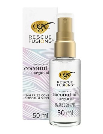 Ogx Rescue Fusions 24Hr Frizz Control Smooth And Sleek Oil 50 Ml - White - 50 ML