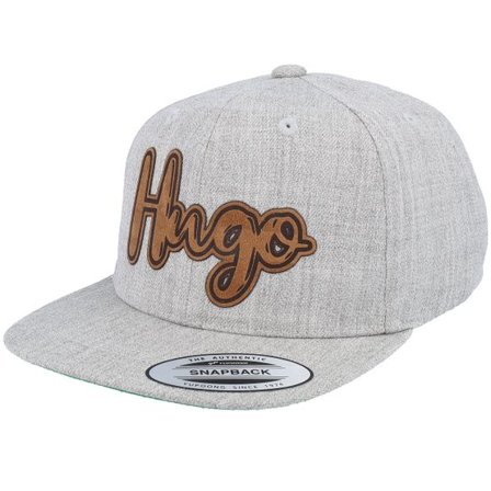 Kiddo Cap - Grå snapback Keps - Kids Hugo Engraved Patch Heather Grey Snapback @ Hatstore