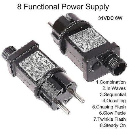 AC 220V til 31VDC 6W 8 Funktionel SELV LED Lampe Driver EU Stikkontakt Adapter