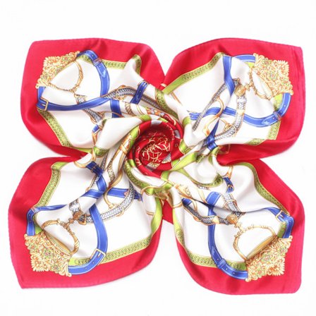 Silkefølelse Hovedtørklæde Fashion Satin Hår Tørklæde Kvadratiske Tørklæder til Kvinder Gaver 20,8×20,8 tommer, SR04