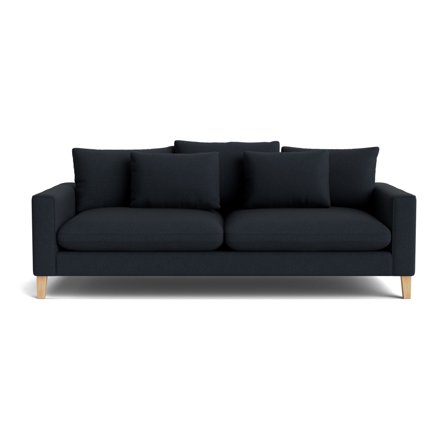 Perth 3 personers sofa - Loop Mørkeblå - 250x107x81cm - 5 Ryghynder, Bredde 250cm & Dybde 60cm - Slidstærk sofa