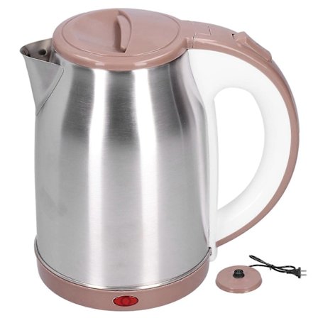 Elektrisk vannkoker i rustfritt stål Brun Hjemme Elektrisk Kjele Vannkoker for Kontor 220-240V