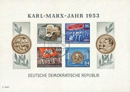 DDR - MICHEL blok 9B - Miniark - Stemplet