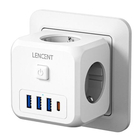 Virtanauha 3 AC pistorasioilla +3 USB lataus portit+ 1 tyyppi C 5V 2.4A sovitin 7-in-1 pistoke pistoke päällä/Off kytkin