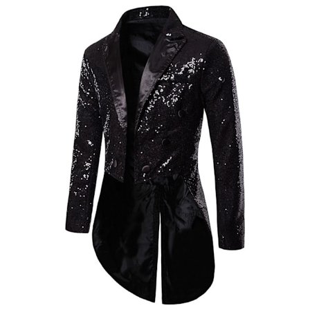 Herre Pailletter Smokingjakke, Scene Performance Blazer Black M