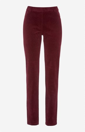 Cellbes of Sweden - Treggings i kraftig fløjl i vinrød til damer i størrelse 48