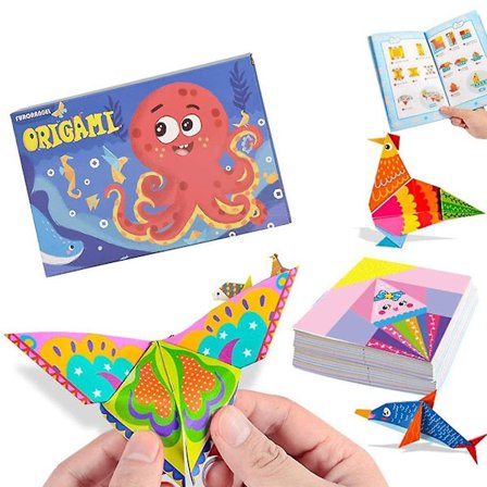 Origami Legetøjspakke til Drenge og Piger - Flot Farverig DIY Papirfoldekunst