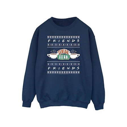Friends Herr Fair Isle Central Perk Sweatshirt 3XL Marinblå