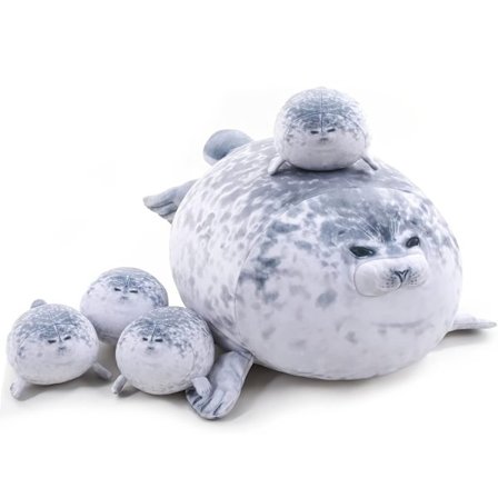 Søte store sel og små sel plysjleker Kawaii tegneserie mykt utstoppet dyr plysjleketøy myk fyllingspute hjem dekorasjon sofa dekor romdekor