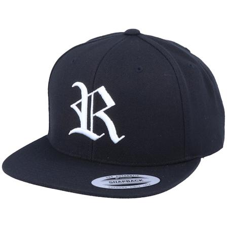 Iconic - Svart snapback Caps - R Letter 3D Black Snapback @ Hatstore