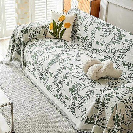 Broderte sofahåndkle Universal Seksjons Anti-katt Ripesofatrekk Myk Chenille Sklisikker Sofatrekk for Stue