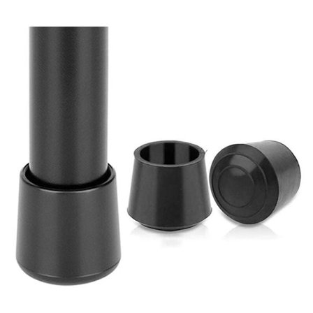 4 x 16 Gummihætter - Velegnet til bordben, stoleben, møbelben - Fås i forskellige farver og størrelser (16 mm, sort)