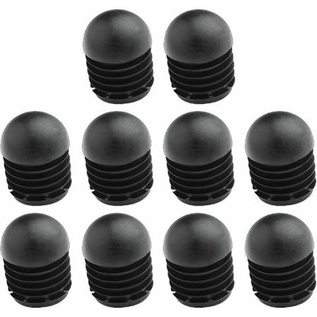 10x Runde innfelte rørstusser, halvkuleformede hoder, sklisikre elastiske ma