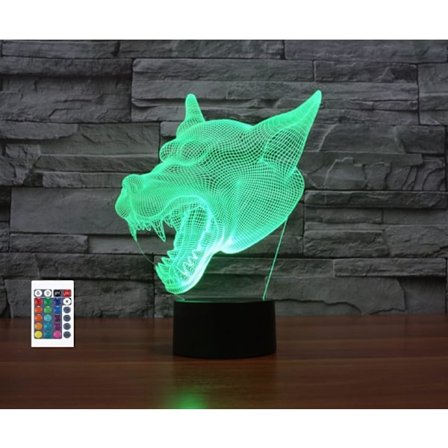 3D Susi Pään Kaukosäädin 16 Värillinen Yövalo Illuusio Akryyli LED Pöytä Yöpöydän Lamppu Lasten Makuuhuoneen Työpöydän Koriste Syntymäpäivälahjat 