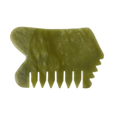 1 st Jade hårkam Ansiktsmassageapparat Huvudmassagekam Hårbottenvårdskam (grön) Green 10X6CM