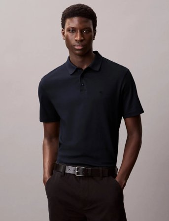 Calvin Klein Ss Supima Chest Emb Polo - Navy - S