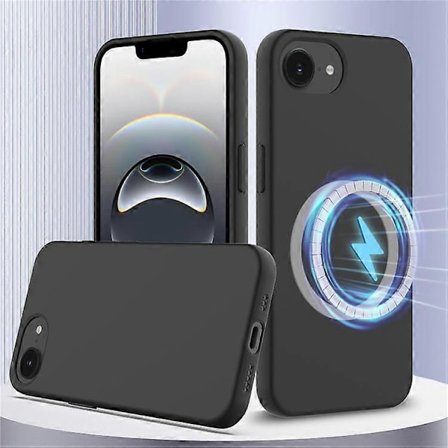 Kompatibel med iPhone 16e Cover Kompatibel med MagSafe Anti-Drop Flydende Silikone Telefon Cover [DB]
