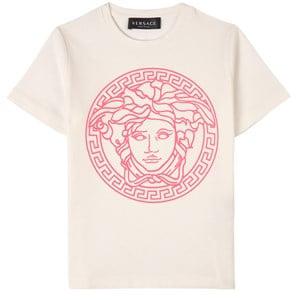 Kids - Versace White Pink Medusa Print T-Shirt - Tops - 14 years - White - Junge