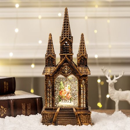 Julevindlys Kirkemusikkboks Lysende Krystallkule Liten Julegave