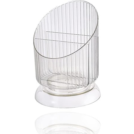 Irregulær sylinder sminkeoppbevaringsboks plast hvit