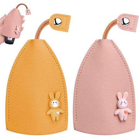 Auton avaimen kotelo, 2 kpl söpöä luovaa vetoavain koteloa, PU nahkainen auton avaimen kotelo, sarjakuva auton avaimen kotelo Butler vetoketju 