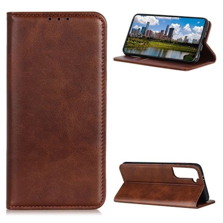 Wallet-style ægte Læder Flipcase til Samsung Galaxy S21 Plus - Kaffe
