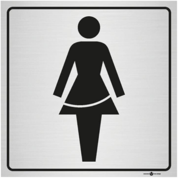 Skylt Toalett Dam 140x140mm